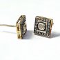 Pave Diamond Stud Earring 925 Silver Diamond Square Stud Earring Valentines Gift