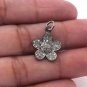 Pave Diamond Flower Charm Pendant 925 Silver Diamond Floral Charm For Valentines