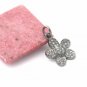 Pave Diamond Flower Charm Pendant 925 Silver Diamond Floral Charm For Valentines