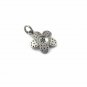 Pave Diamond Flower Charm Pendant 925 Silver Diamond Floral Charm For Valentines