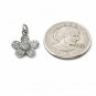Pave Diamond Flower Charm Pendant 925 Silver Diamond Floral Charm For Valentines