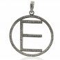 Pave Diamond Initial Pendant Charm Gift 925 Silver Diamond Pendant Jewelry Gift.
