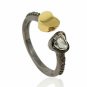 Pave Diamond Heart Open Ring 925 Silver Diamond Minimalist Heart Ring Gift.