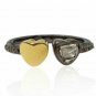 Pave Diamond Heart Open Ring 925 Silver Diamond Minimalist Heart Ring Gift.
