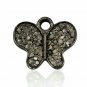 Pave Diamond Butterfly Charm Pendant 925 Silver Diamond Animal Charm Pendant.