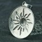 Round Sun Pendant Pave Diamond Jewelry 925 Silver Birthday Gift Charm For Her.