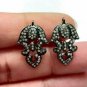 Pave Diamond Minimalist Stud Earring 925 Silver Diamond Leaf Earring Charm N1.