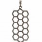 Diamond Honeycomb Pendant 925 Silver Pave Diamond Birthday Charm Pendant Jewelry