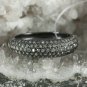 Half Band Natural Pave Diamond Engagement Ring 925 Silver Wedding Bands For Her.