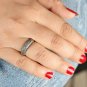Half Band Natural Pave Diamond Engagement Ring 925 Silver Wedding Bands For Her.