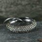 Half Band Natural Pave Diamond Engagement Ring 925 Silver Wedding Bands For Her.