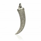 Horn Pendant Pave Diamond Modern Pendant 925 Silver Diamond Horn Pendant. Horn Pendant Pave Diamond Modern Pendant 925 Silver Diamond Horn Pendant.