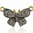 Pave Diamond Butterfly Pendant 925 Silver Diamond Animal Pendant Charm Gift.