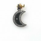 Pave Diamond Crescent Moon Charm Pendant 925 Silver Diamond Charm For Jewelry. Pave Diamond Crescent Moon Charm Pendant 925 Silver Diamond Charm For Jewelry.