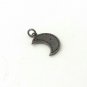 Pave Diamond Crescent Moon Charm Pendant 925 Silver Diamond Charm For Jewelry.