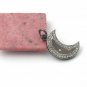 Pave Diamond Crescent Moon Charm Pendant 925 Silver Diamond Charm For Jewelry.