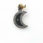 Pave Diamond Crescent Moon Charm Pendant 925 Silver Diamond Charm For Jewelry.