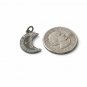 Pave Diamond Crescent Moon Charm Pendant 925 Silver Diamond Charm For Jewelry.