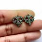 Pave Diamond Stud Minimalist Earring 925 Silver Diamond Beauty Dainty Earring.