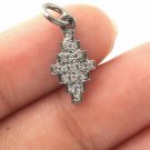 Minimalist Charm Pendant 925 Silver Pave Diamond Fancy Pendant Valentines Gift.