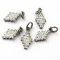 Minimalist Charm Pendant 925 Silver Pave Diamond Fancy Pendant Valentines Gift.