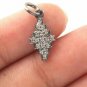 Minimalist Charm Pendant 925 Silver Pave Diamond Fancy Pendant Valentines Gift.