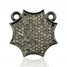 Pave Diamond Charm Pendant 925 Silver Diamond Double Bail Pendant Gift.
