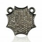 Pave Diamond Charm Pendant 925 Silver Diamond Double Bail Pendant Gift.