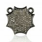 Pave Diamond Charm Pendant 925 Silver Diamond Double Bail Pendant Gift.