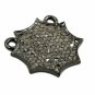 Pave Diamond Charm Pendant 925 Silver Diamond Double Bail Pendant Gift.