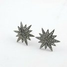 Pave Diamond Star Earring 925 Silver Diamond Earring Snow Star Earring Gift.