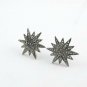 Pave Diamond Star Earring 925 Silver Diamond Earring Snow Star Earring Gift.
