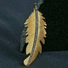 Pave Diamond Leaf Pendant 925 Silver Feather Pendant Diamond Birthday Gift Charm Pave Diamond Leaf Pendant 925 Silver Feather Pendant Diamond Birthday Gift Charm