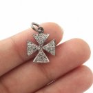 Cross Charm Pave Diamond Pendant 925 Silver Charm Pendant For Christmas. Cross Charm Pave Diamond Pendant 925 Silver Charm Pendant For Christmas.