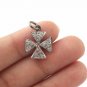 Cross Charm Pave Diamond Pendant 925 Silver Charm Pendant For Christmas.