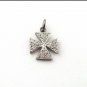 Cross Charm Pave Diamond Pendant 925 Silver Charm Pendant For Christmas.