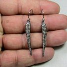 Arrow Charm Earring Pave Diamond Arrow Earring 925 Silver Diamond Birthday Gift.