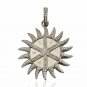Sunburst Pendant 925 Silver Pave Diamond Sun Pendant Birthday Gift For Him.
