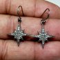 Pave Diamond Star Burst Earring 925 Silver Diamond Birthday Charm Earring Gift.