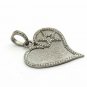 Pave Diamond Heart Star Pendant 925 Silver Handmade Lover's Pendant Gift Charm.