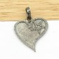 Pave Diamond Heart Star Pendant 925 Silver Handmade Lover's Pendant Gift Charm.