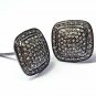 Pave Diamond Square Stud Earring 925 Silver Diamond Tops Valentines Earring Gift