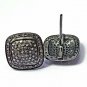 Pave Diamond Square Stud Earring 925 Silver Diamond Tops Valentines Earring Gift