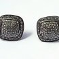 Pave Diamond Square Stud Earring 925 Silver Diamond Tops Valentines Earring Gift