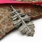 Diamond Leaf Pendant 925 Silver Pave Diamond Tree Leaf Necklace Birthday Gift.