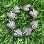 Heart Shape Leaf Charm Pendant 925 Silver Pave Diamond Leaf Charm Pendant.
