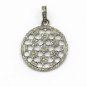 Pave Diamond Star Round Pendant 925 Silver Victorian Style Diamond Pendant.
