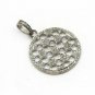 Pave Diamond Star Round Pendant 925 Silver Victorian Style Diamond Pendant.