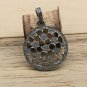 Pave Diamond Star Round Pendant 925 Silver Victorian Style Diamond Pendant.