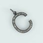 Initial Pendant Pave Diamond Name Necklace 925 Silver Diamond Alphabet Charm.